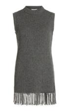 Paco Rabanne Fringed Ribbed Wool-blend Tunic
