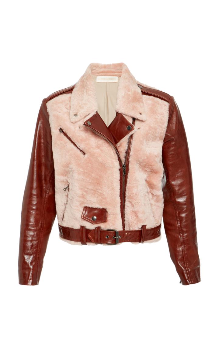 Alyson Eastman Leather And Shearling Moto Jacket