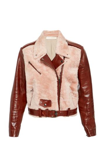 Alyson Eastman Leather And Shearling Moto Jacket