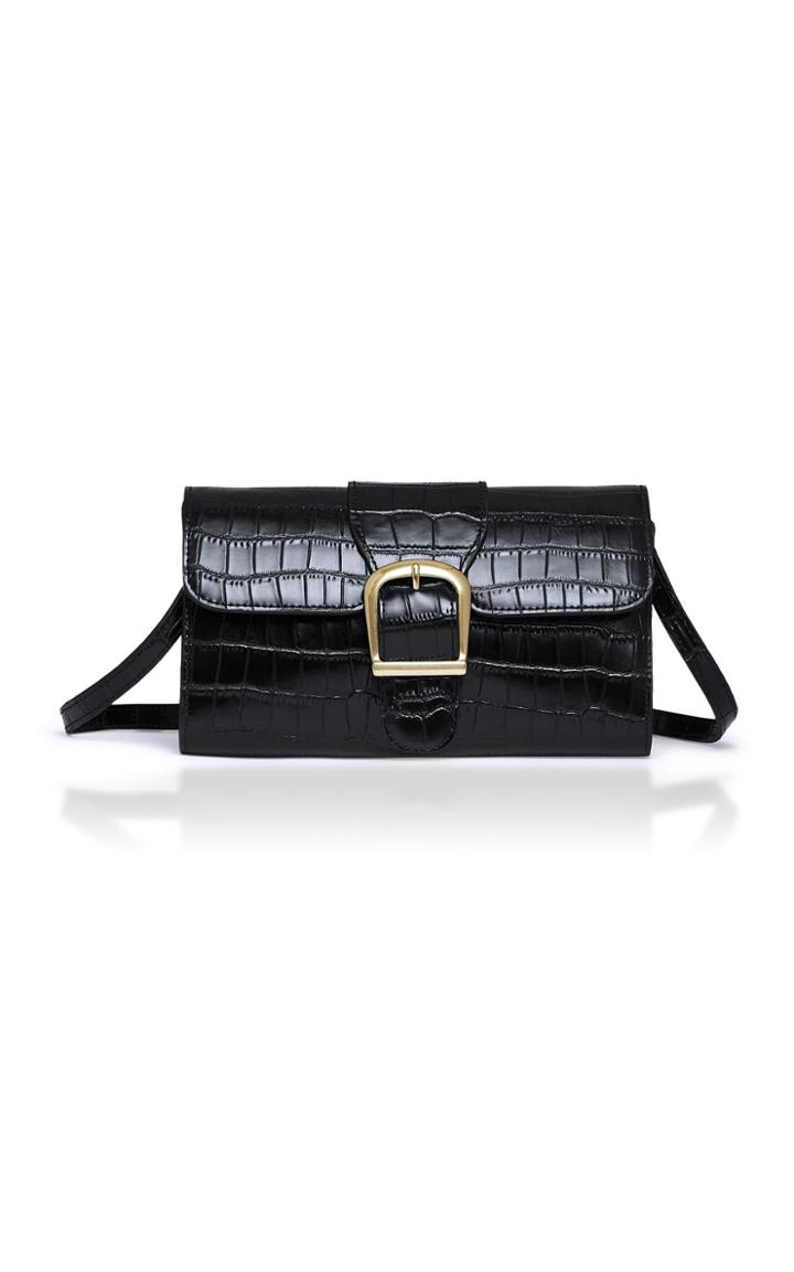 Rylan Croc-effect Leather Shoulder Bag