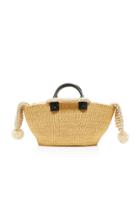 Muun Giorgio Leather-trimmed Crochet-knit And Straw Tote