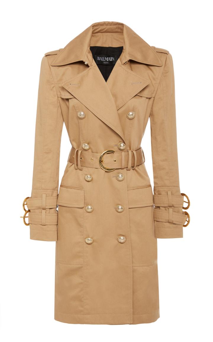 Balmain Double-breasted Gabardine Trench Coat