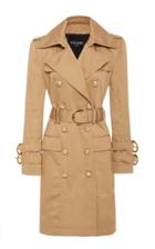 Balmain Double-breasted Gabardine Trench Coat