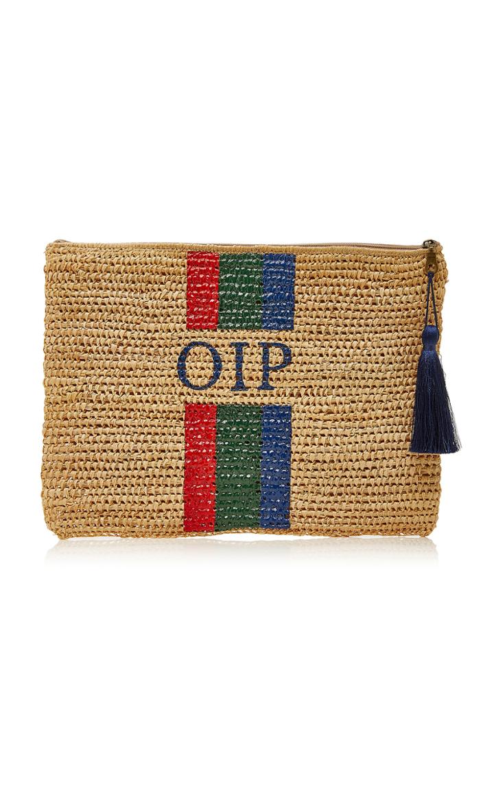 Rae Feather M'onogram Palm Knit Clutch