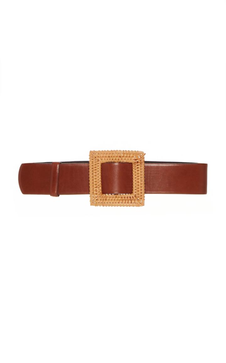 Moda Operandi Oscar De La Renta Wicker Buckle Leather Belt Size: S
