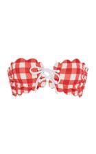 Marysia Swim Antibes Tie-detailed Gingham Bandeau Bikini Top