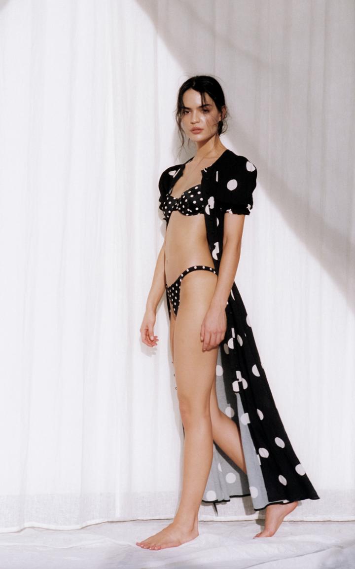 Moda Operandi Peony Poolside Polka-dot Cotton-blend Maxi Dress
