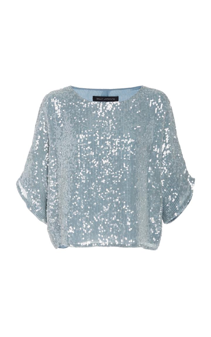 Sally Lapointe Sequined Crepe Top