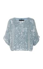 Sally Lapointe Sequined Crepe Top