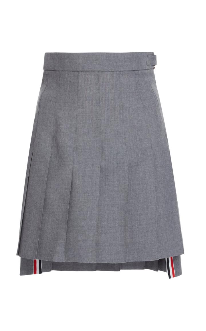 Thom Browne Pleated Wool-blend Mini Skirt