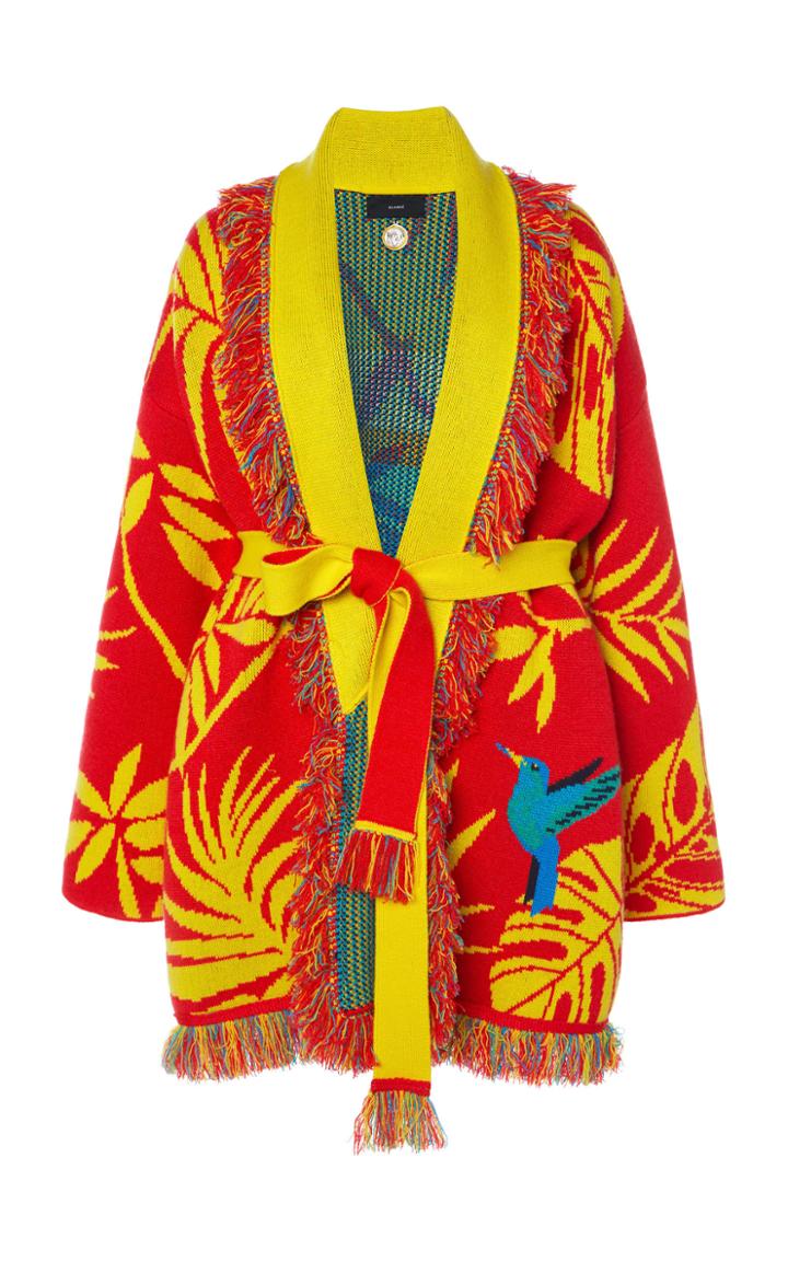 Moda Operandi Alanui Parrot Cashmere-jacquard Cardigan Size: M