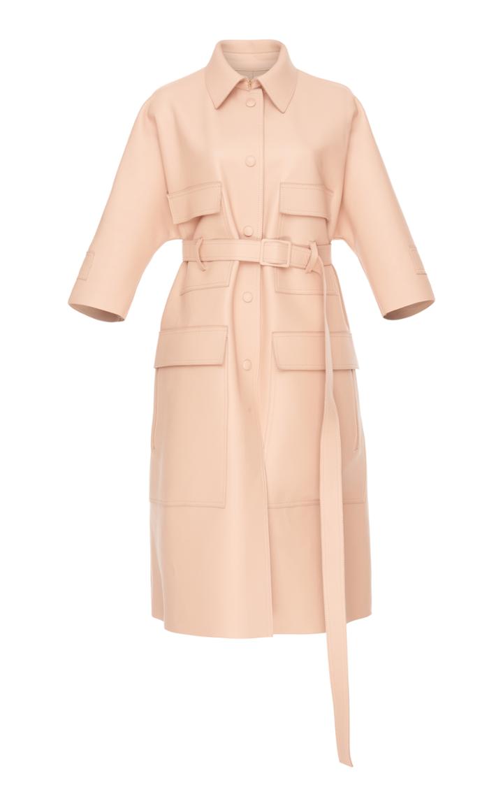 Rochas Leather Coat With Pockets