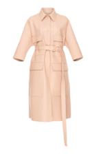Rochas Leather Coat With Pockets