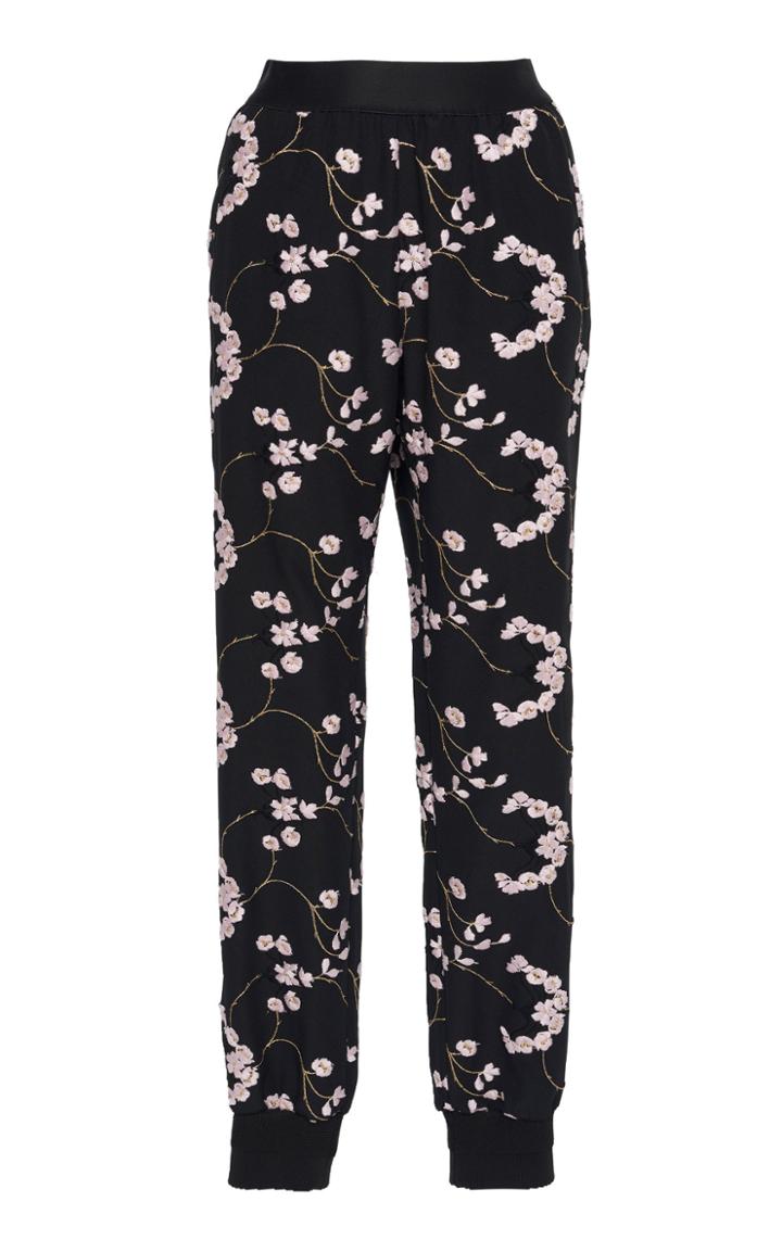 Giambattista Valli Floral Embroidered Skinny Leg Joggers