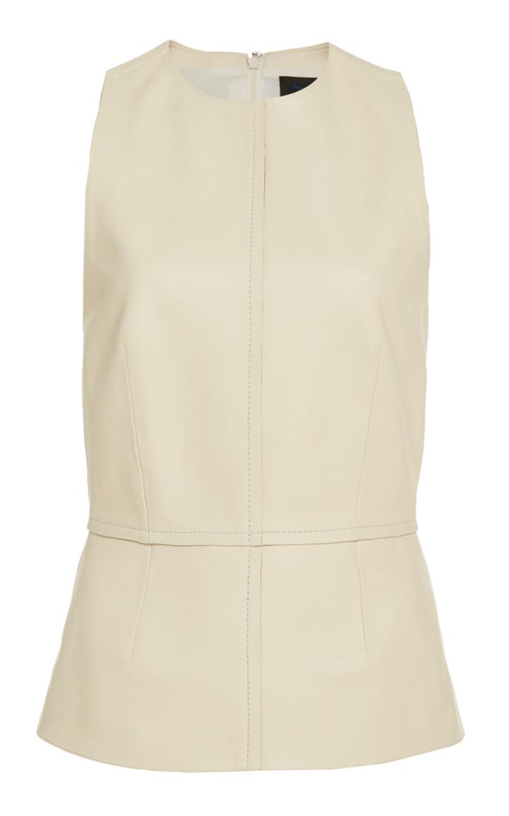 Proenza Schouler Leather Peplum Top