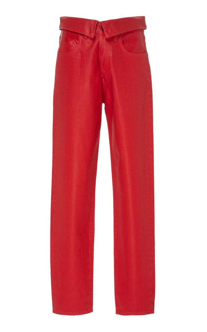 Jean Atelier Coated Denim Flip Waist Pant