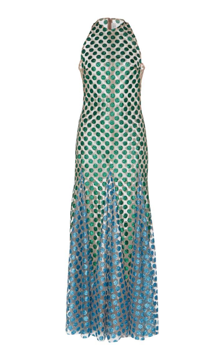 Sandra Mansour Parasole Polka Dot Maxi Dress