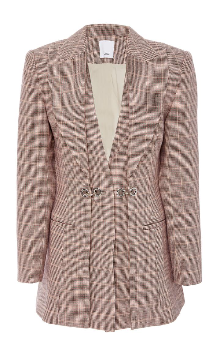 Acler Fairfax Plaid Twill Blazer