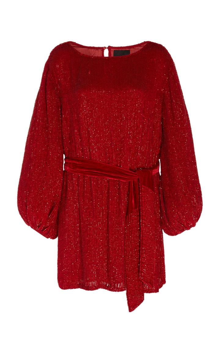 Retrofte Grace Belted Sequined Dress Size: Xs