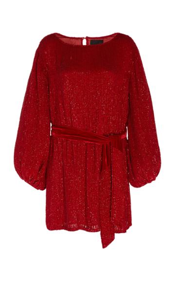 Retrofte Grace Belted Sequined Dress Size: Xs