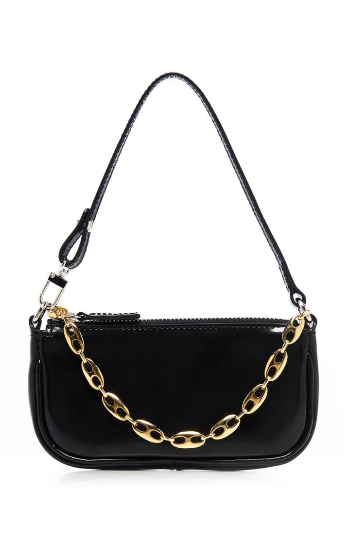 Moda Operandi By Far Mini Rachel Semi Patent Leather Shoulder Bag