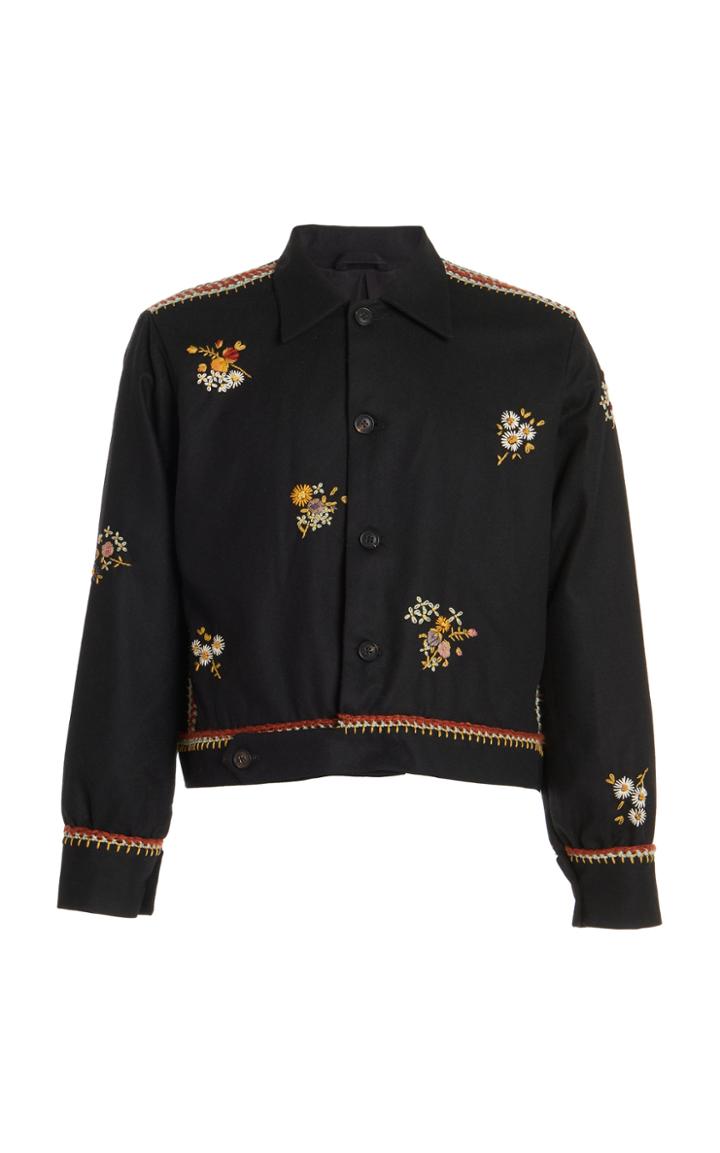 Moda Operandi Bode Crocheted Cropped Jacket