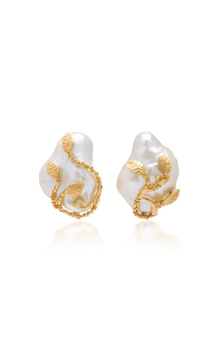 Of Rare Origin Hedera Pearl Clip Earrings
