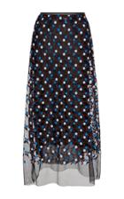 Cynthia Rowley Embroidered Mesh Midi Skirt