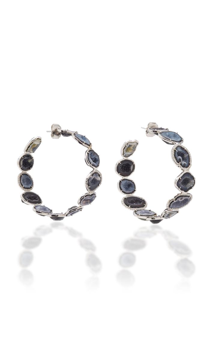 Kimberly Mcdonald Geode And Diamond Hoop Earrings