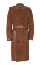 Moda Operandi Amiri Suede Leather Trench Coat
