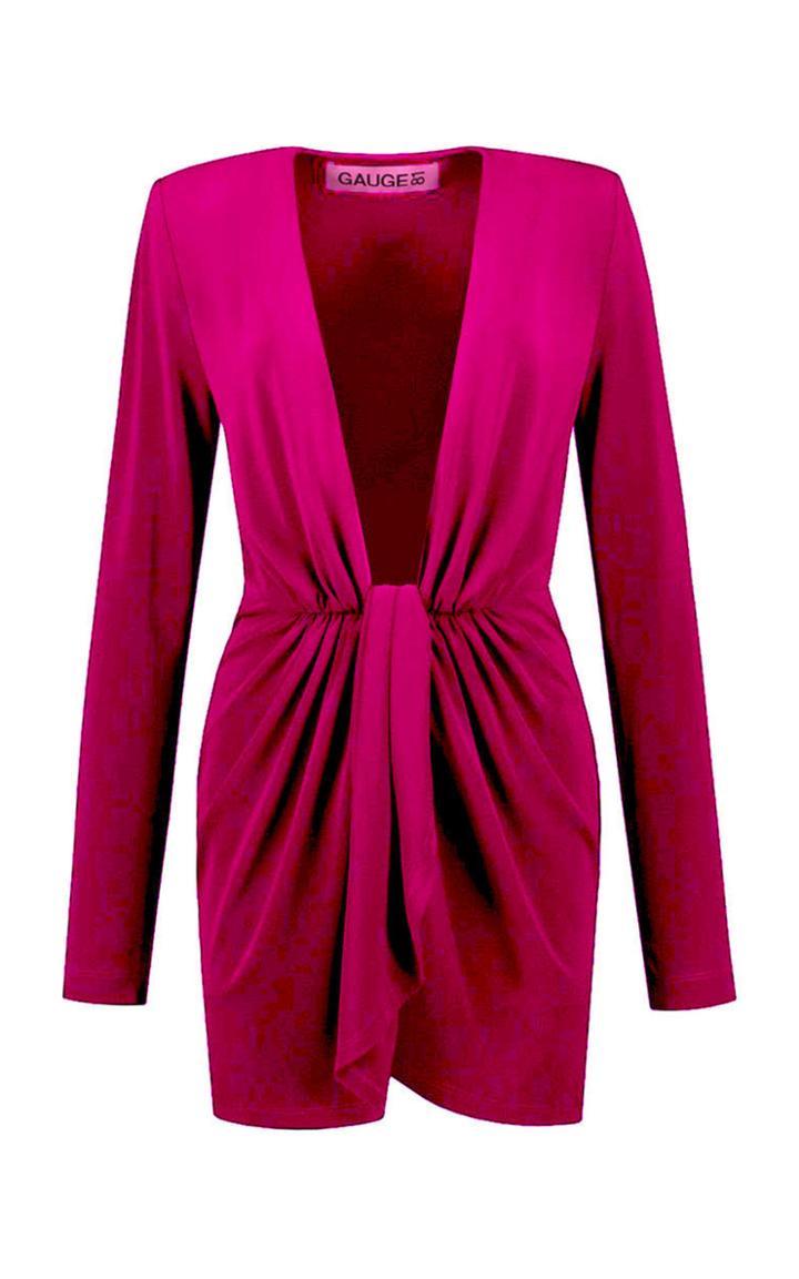 Gauge81 Krasnodar Draped Crepe Mini Dress
