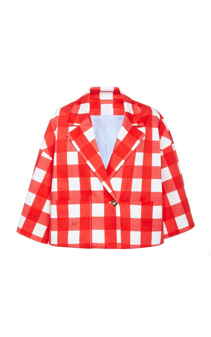 Stella Jean Crop Single Button Jacket