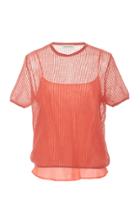 Mansur Gavriel Short-sleeve Open Knit Sweater