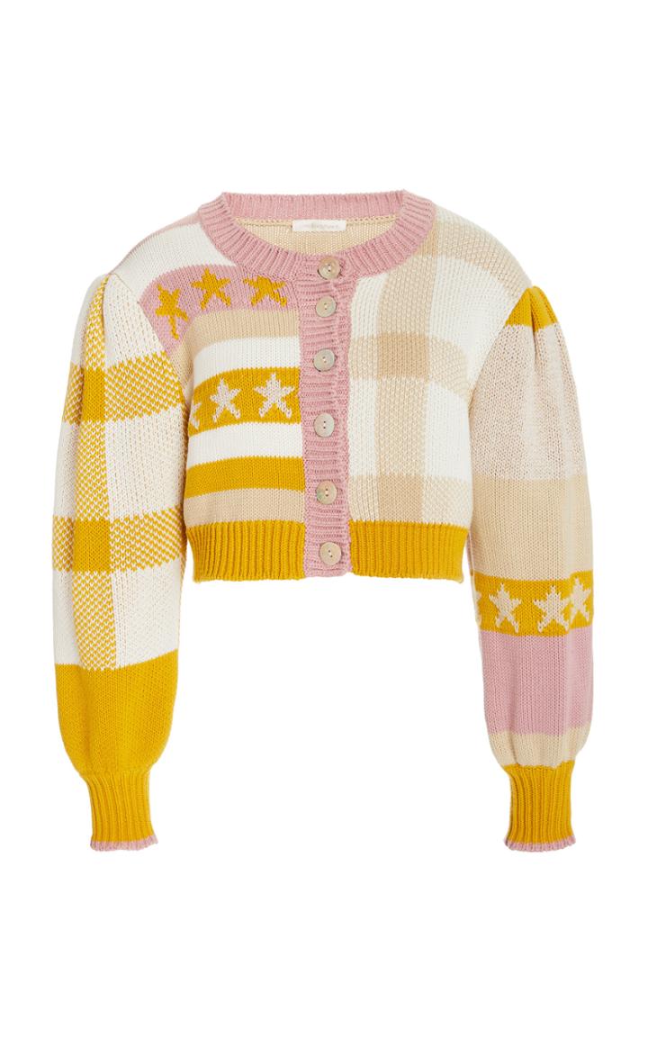 Moda Operandi Loveshackfancy Bedford Cropped Plaid Cardigan