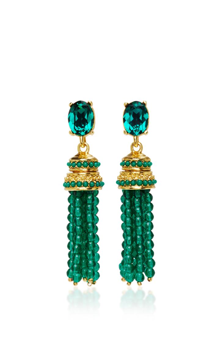 Oscar De La Renta Bejeweled Tassel C Earring