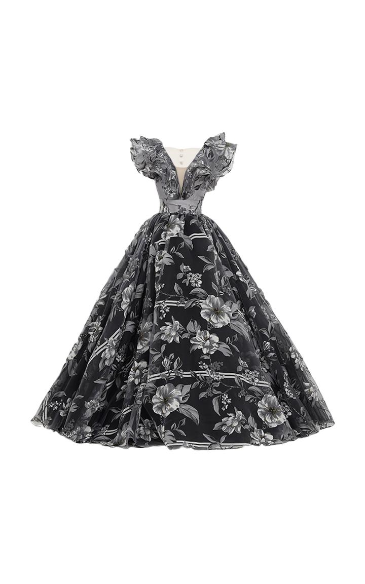 Mark Bumgarner Constance Printed Organza Ballgown