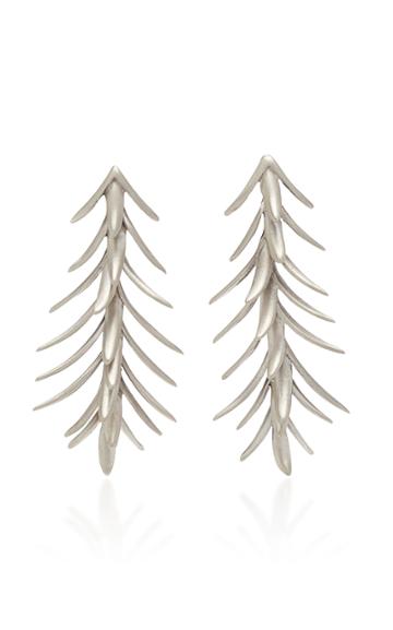 Luisa Schroder Palm White Gold Earrings