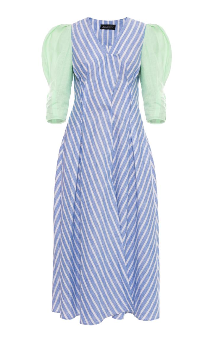 Anna October Port Contrast Stripe Midi Dress