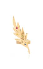 Rodarte Gold Leaf Expandable Bracelet With Swarovski Crystals
