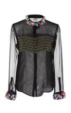 Roopa Hasri Silk Georgette Print And Embroidered Shirt