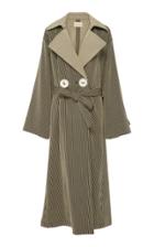 Simon Miller Casco Stretch Pinstripe Trench Coat