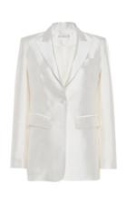 Moda Operandi White Story James Silk-satin Blazer Size: 8