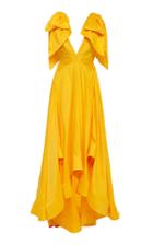 Acler Bargo Asymmetric Ruffled Linen-blend Gown