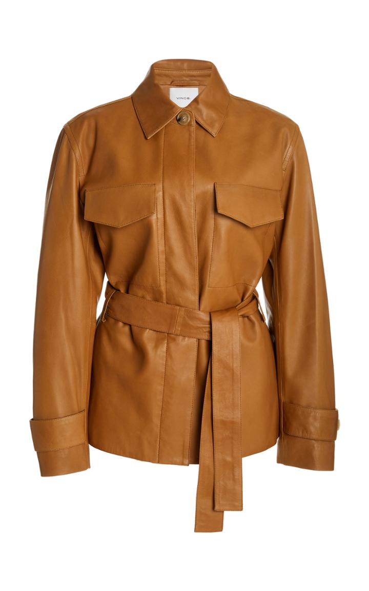 Moda Operandi Vince Leather Safari Jacket