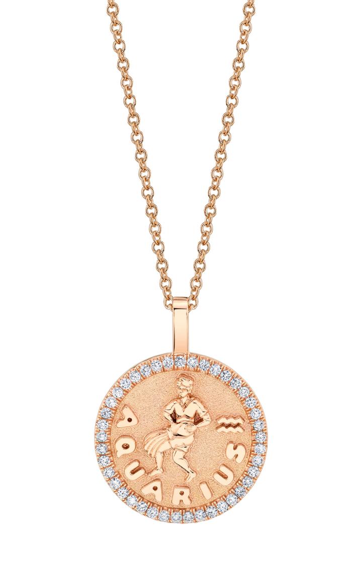 Moda Operandi Anita Ko 18k Gold Aquarius Zodiac Necklace Size: White Gold