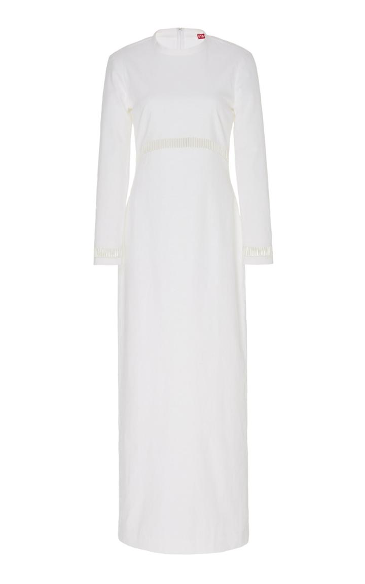 Moda Operandi Staud Alexandria Pointelle Linen-cotton Maxi Dress Size: 00