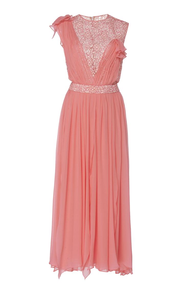 Costarellos Sleeveless Silk-chffon Midi Dress