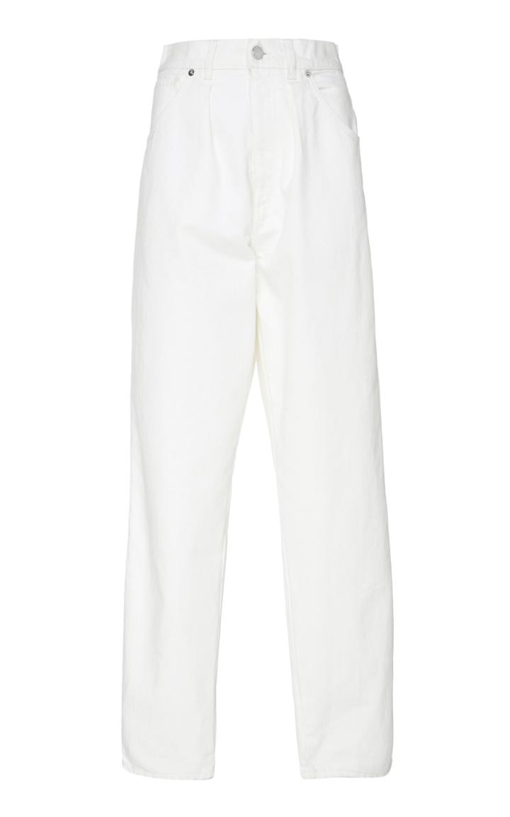 Alberta Ferretti Garment-dyed Bull Loose High-rise Jeans