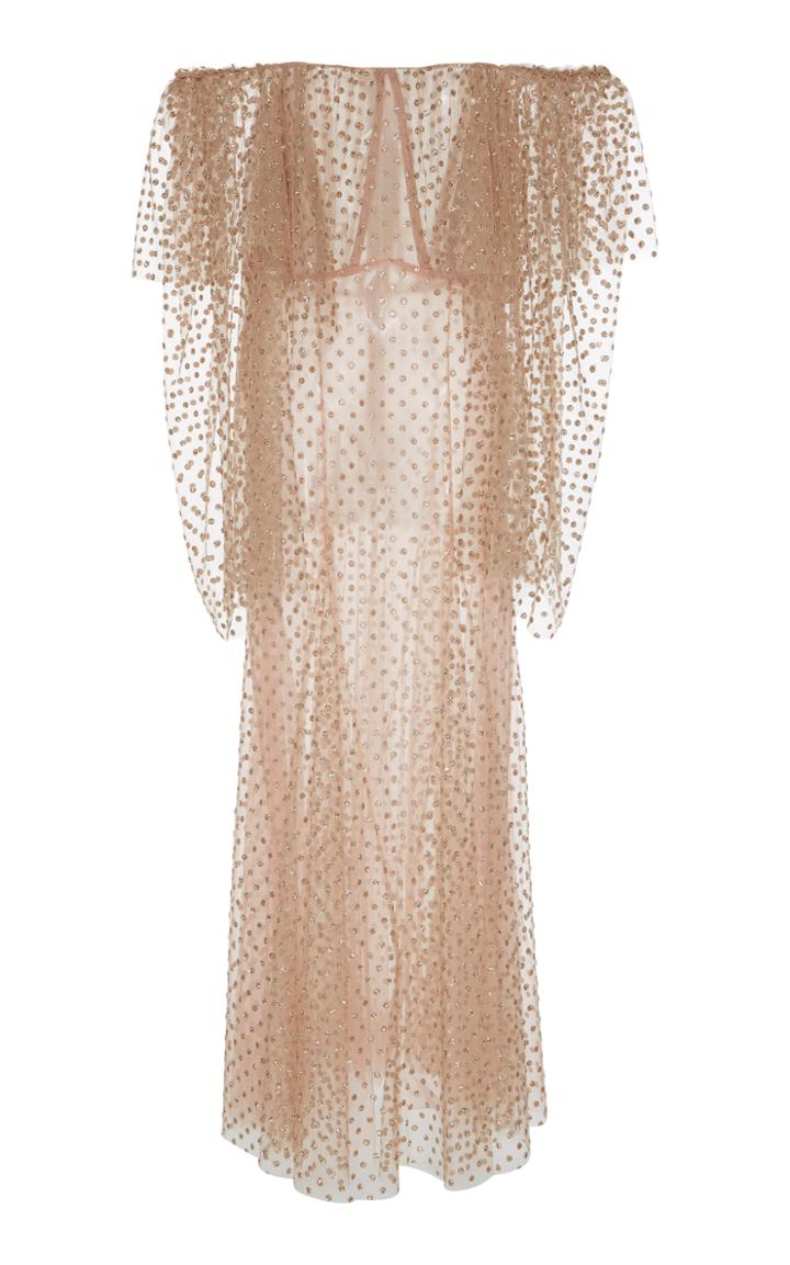 Sandra Mansour Sable D'etoiles Polka Dot Maxi Dress