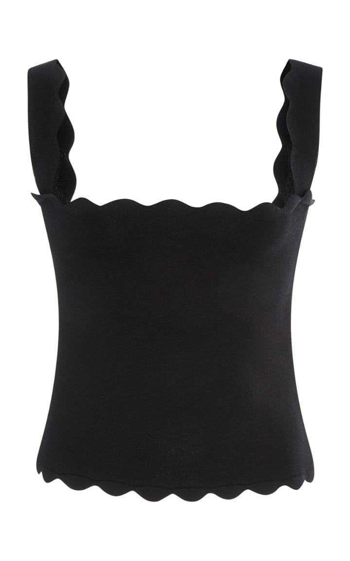 Rachel Gilbert Coco Scalloped Crepe Crop Top